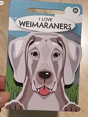 Pet & Critter I LOVE WEIMARANERS Wooden Bag Clip, Novelty Fridge Magnet NWT